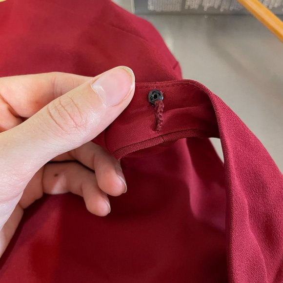 Ann Taylor Fuax Wrap Maxi Evening Gown Size 4 Crimson Bridesmaid Wedding NWT - Picture 13 of 14